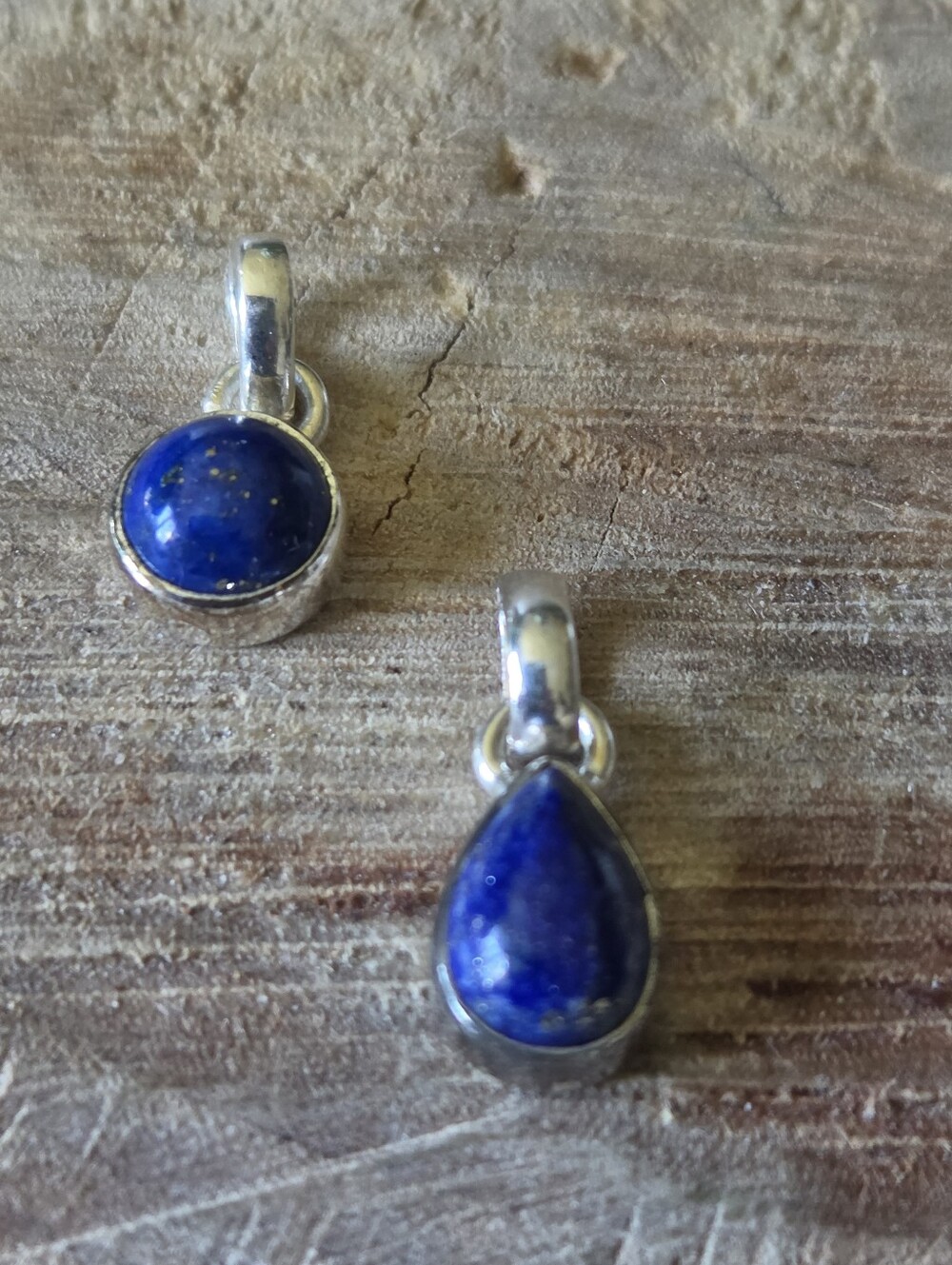 Lapis Lazuli 925 Set Of 2 Small Pendants